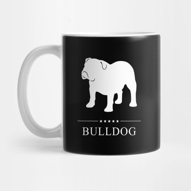 Bulldog Dog White Silhouette by millersye